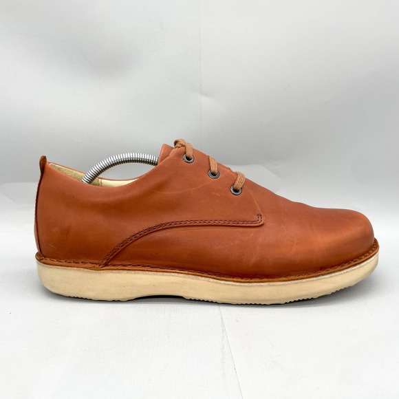 Samuel Hubbard Mens 11.5M Free Oxford Shoes Tan Leather Plain Toe Comfort Casual